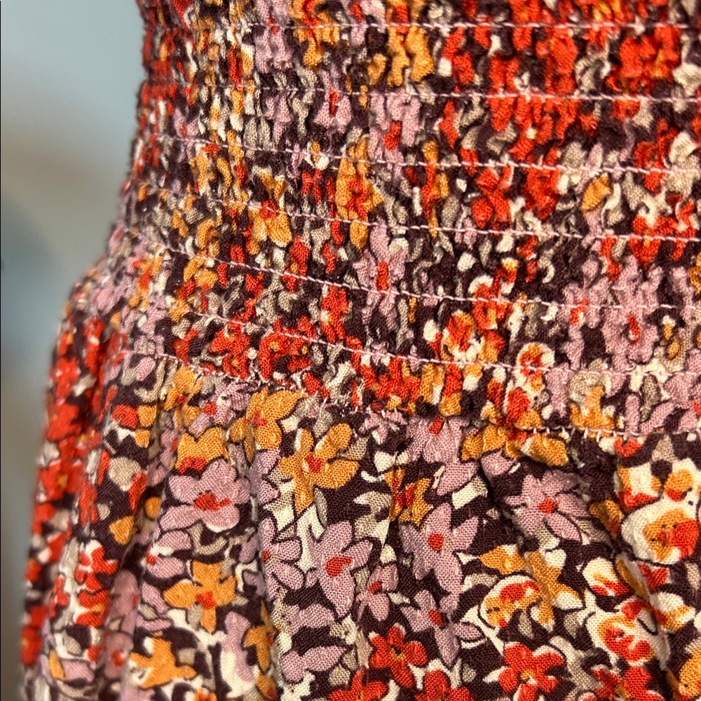 Cynthia Rowley BOHO hi-low Floral Red Maxi Skirt size Small - Picture 7 of 11